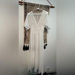 White sheer beach coverup
